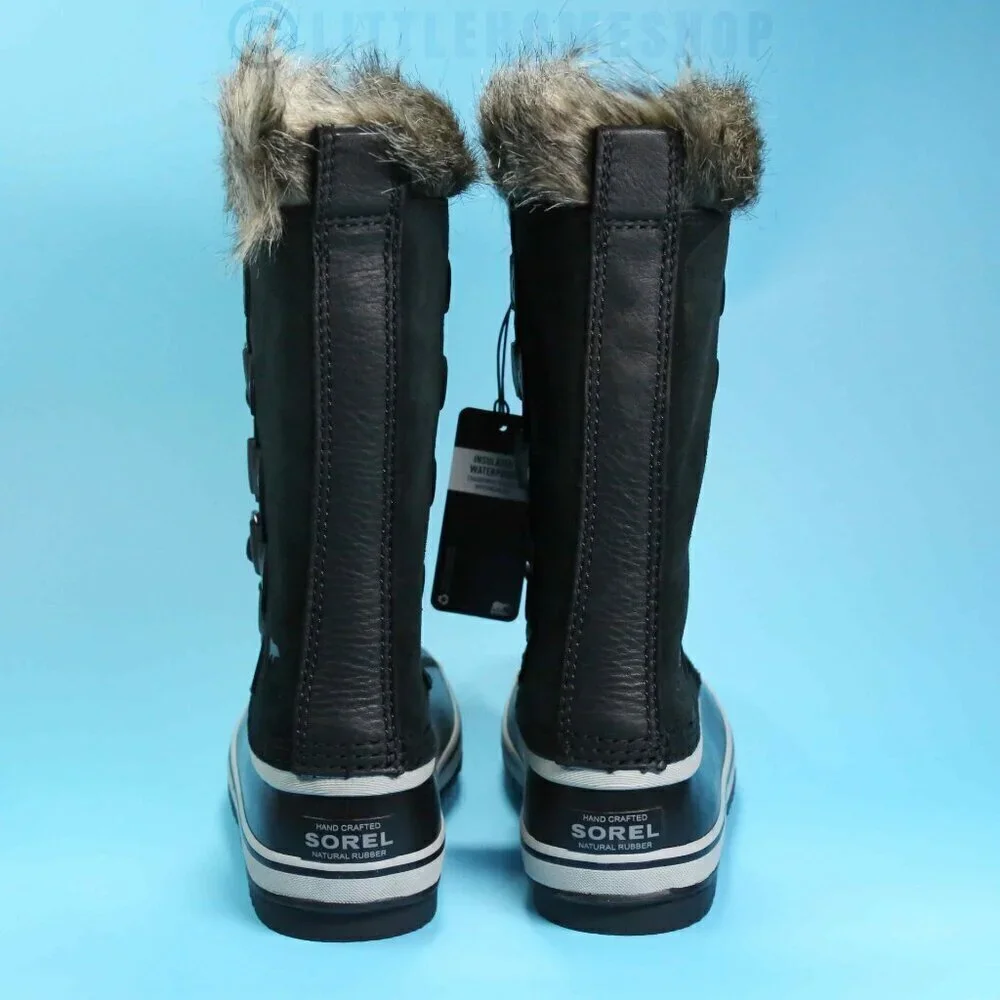 NWT!  Sorel Joan of Arctic Faux Fur Waterproof Snow Boot in Black, Size 5.5